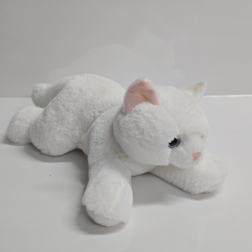 Aurora World Flopsie Precious White Kitty Cat Plush Small White Soft Floppy‎